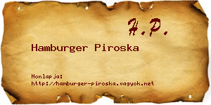 Hamburger Piroska névjegykártya